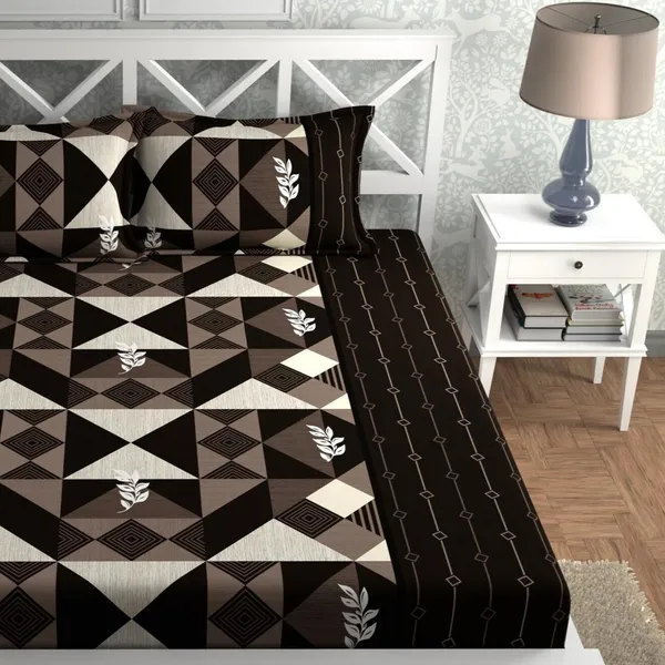 Coffee_Rectangle_220_TC__Fitted_Elastic_Bedsheet_With_Tow_Pillow_Covers_(72x78xUp_To_10_Inches_)_&_360_Degree_Elasticated