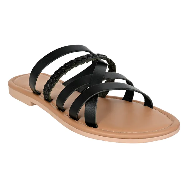Black_Leather_Braided_Strap_Slide_For_Women