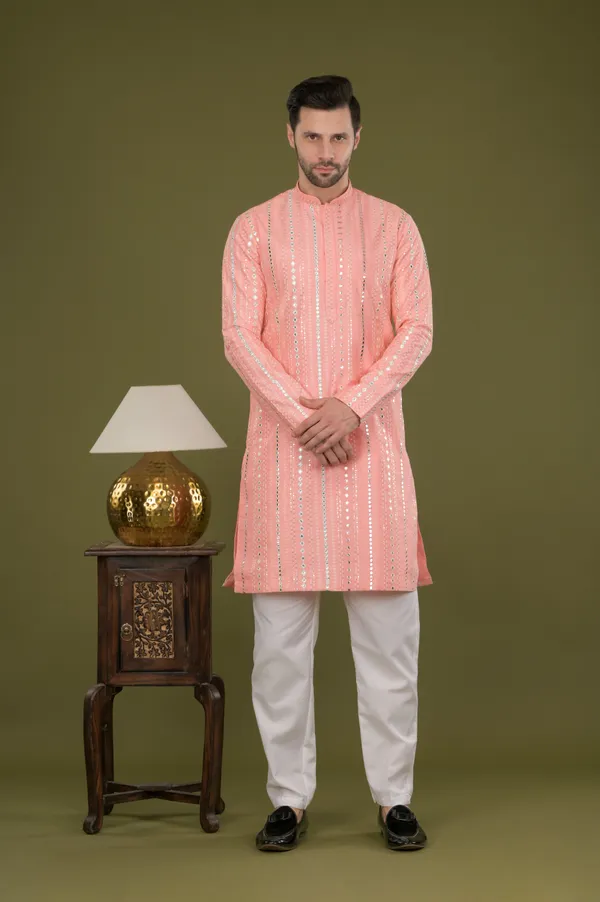 Noor_-_Ziya_Mirror_Kurta_Set_(Peach)