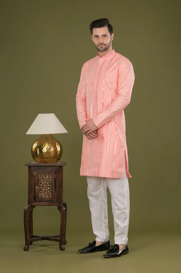 Noor_-_Ziya_Mirror_Kurta_Set_(Peach)