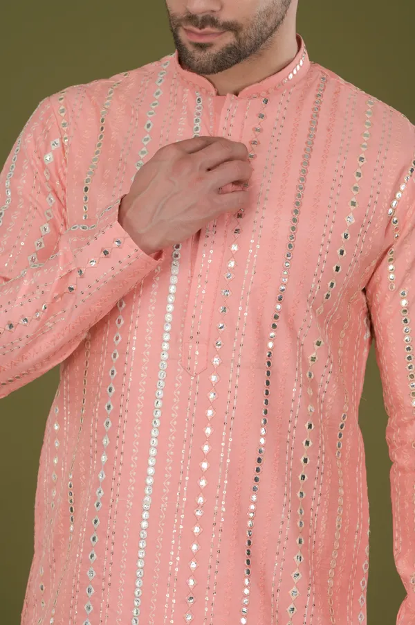 Noor_-_Ziya_Mirror_Kurta_Set_(Peach)