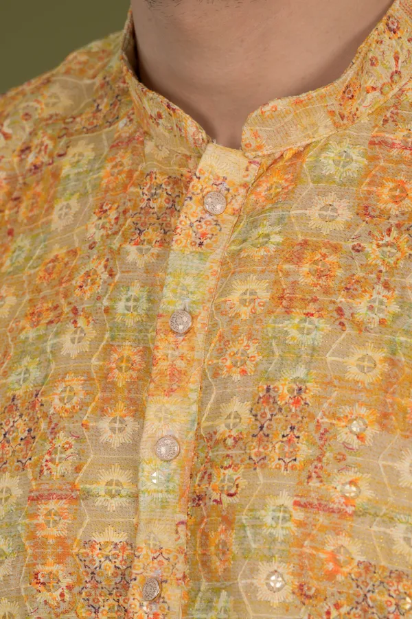 Naksh-_Golden_Glow_Embroidered_Digital_Print_Kurta_Set