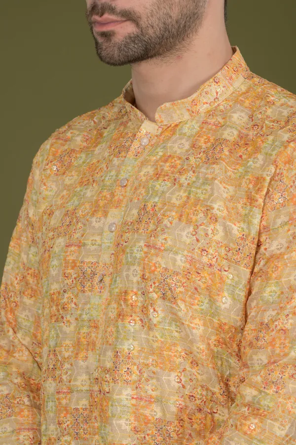 Naksh-_Golden_Glow_Embroidered_Digital_Print_Kurta_Set