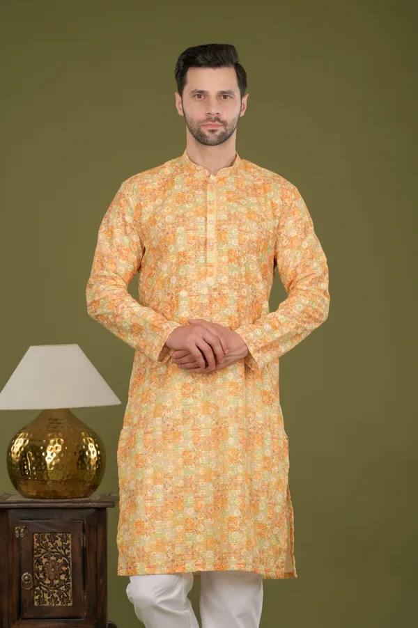 Naksh-_Golden_Glow_Embroidered_Digital_Print_Kurta_Set