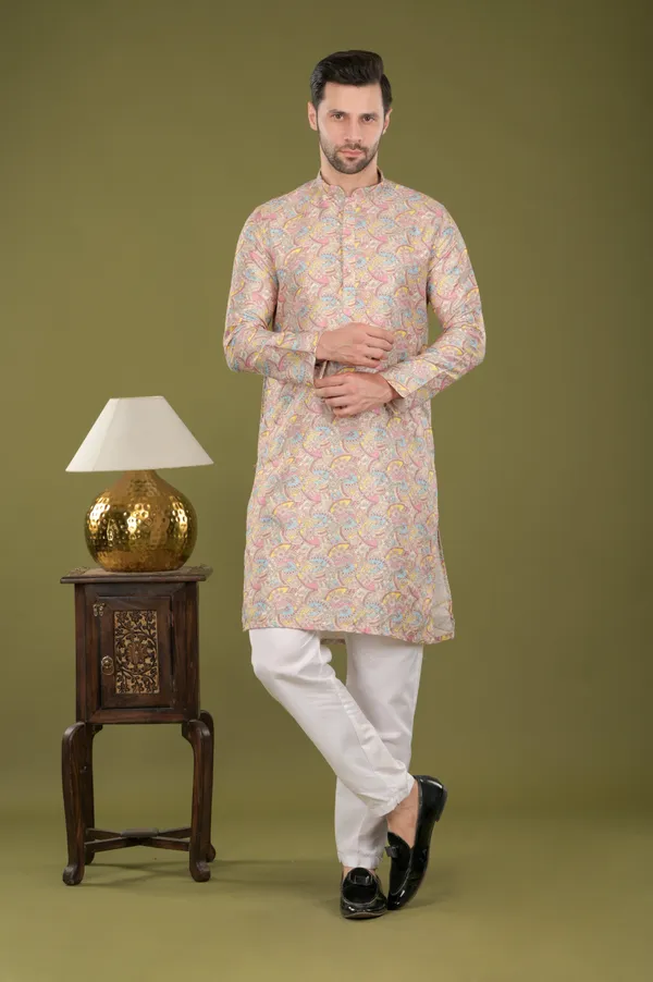Lehar_-_Royal_Tapestry_Embroidered_Digital_Print_Kurta_Set_(Yellow)