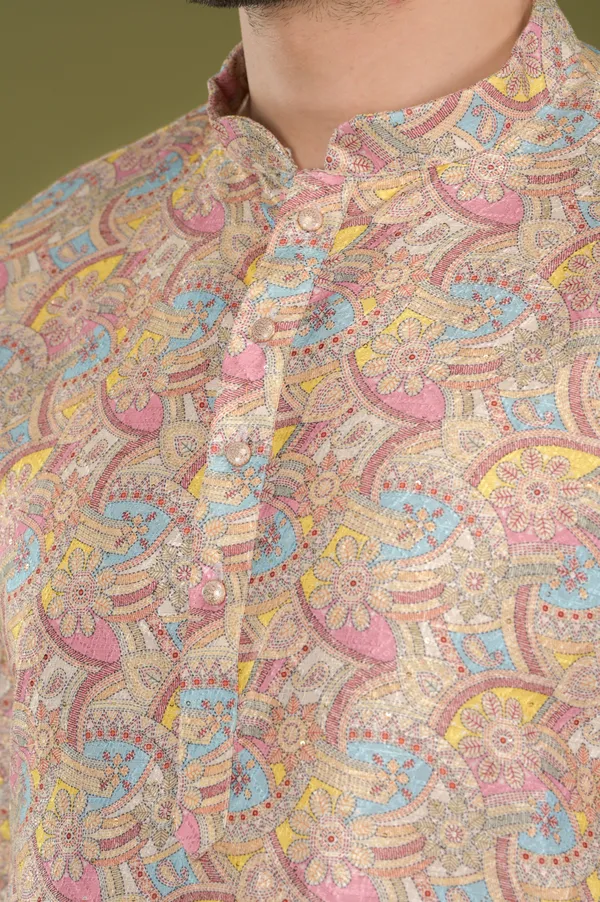Lehar_-_Royal_Tapestry_Embroidered_Digital_Print_Kurta_Set_(Yellow)