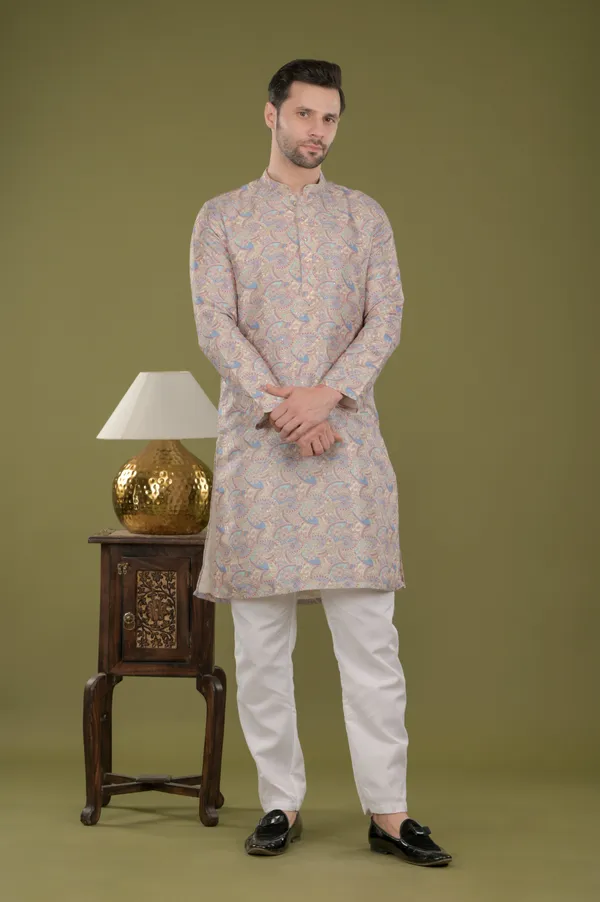 Lehar_-_Royal_Tapestry_Embroidered_Digital_Print_Kurta_Set_(Lavender)