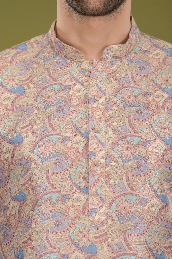 Lehar_-_Royal_Tapestry_Embroidered_Digital_Print_Kurta_Set_(Lavender)