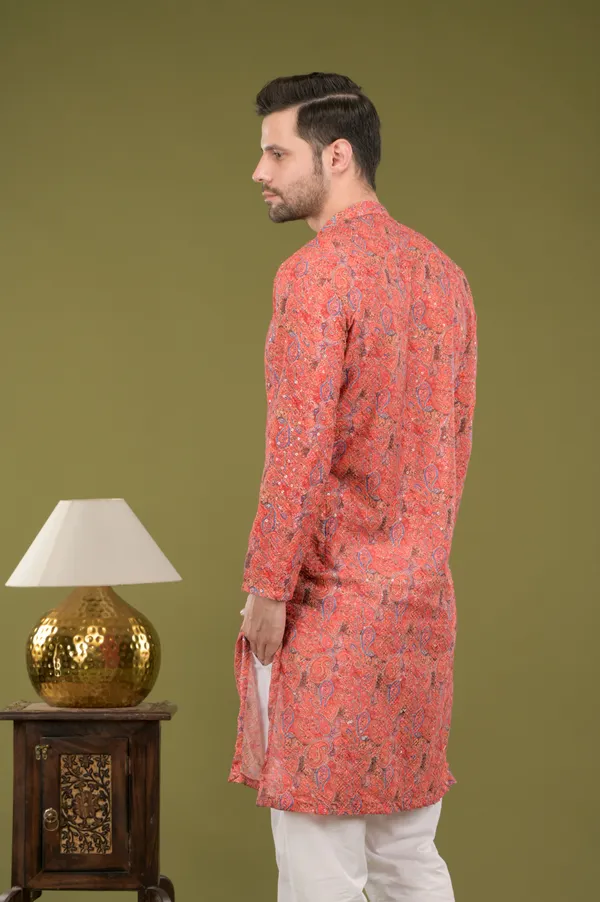 Tarang_-_Royal_Red_Paisley_Kurta_Set