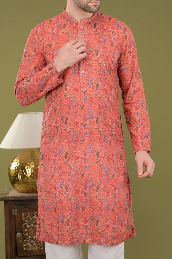 Tarang_-_Royal_Red_Paisley_Kurta_Set