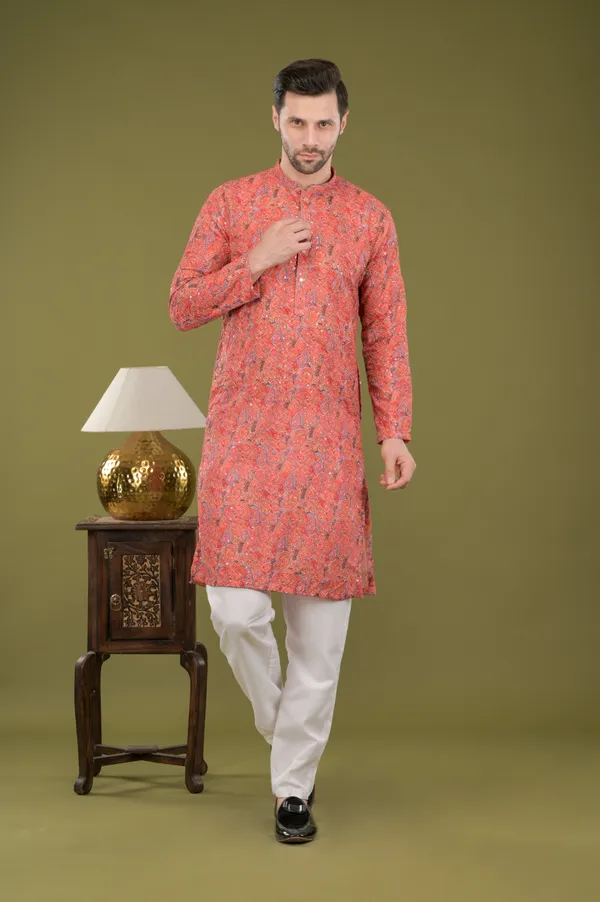 Tarang_-_Royal_Red_Paisley_Kurta_Set