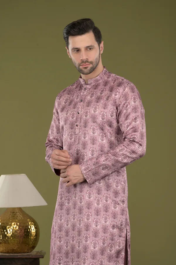 Rivaz_-_Regal_Mauve_Tree_Motif_Kurta_With_Inner_Lining