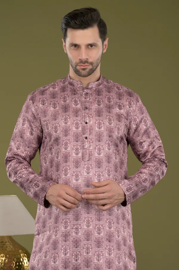 Rivaz_-_Regal_Mauve_Tree_Motif_Kurta_With_Inner_Lining