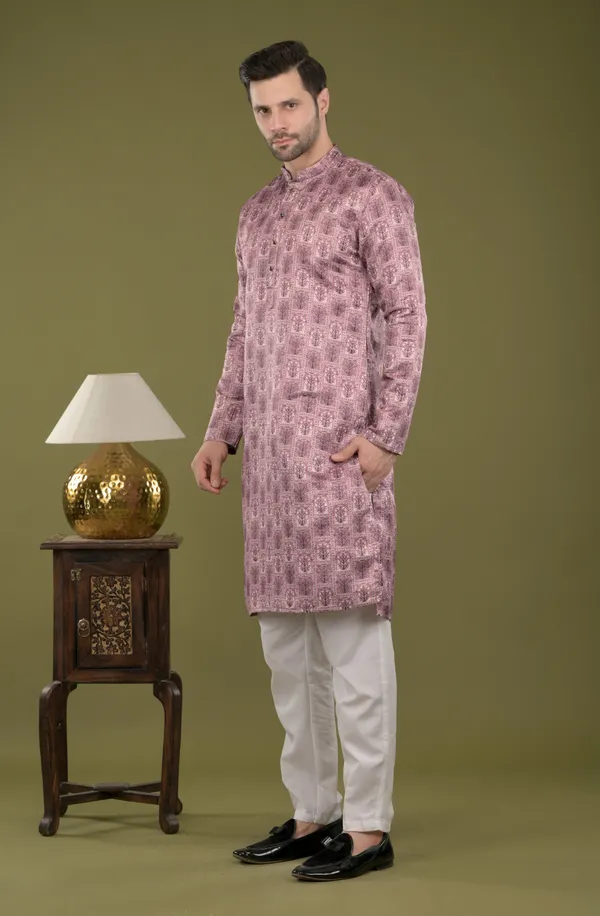 Rivaz_-_Regal_Mauve_Tree_Motif_Kurta_With_Inner_Lining