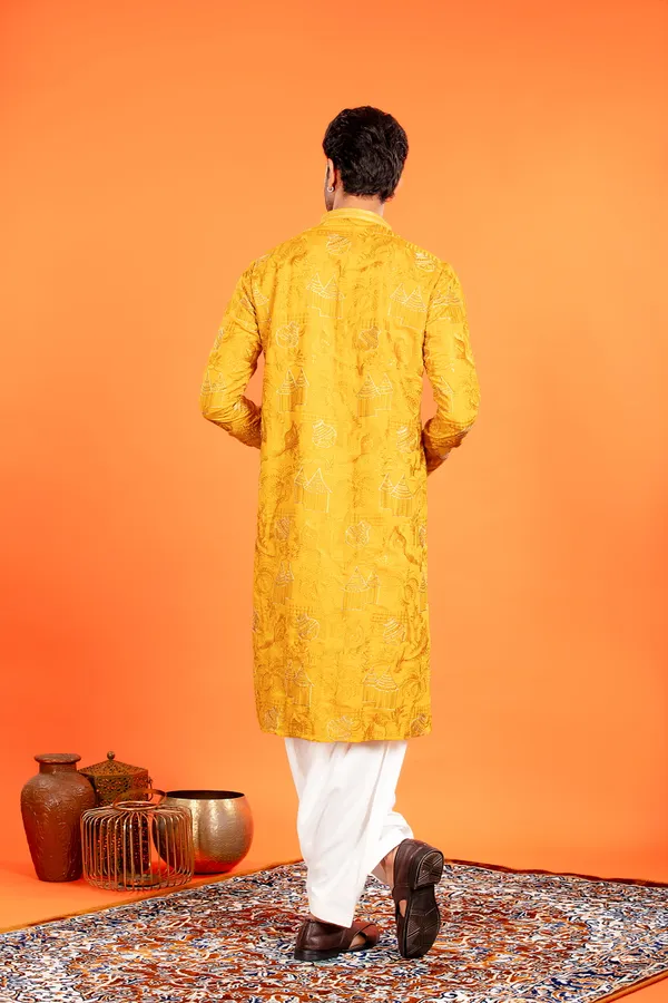 Aarvay_-_Golden_Ochre_Heritage_Kurta_With_Patiala_|_Wedding_Ethnic_Wear