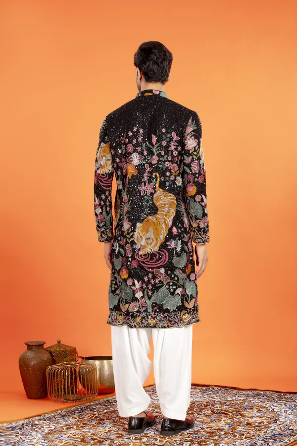 Arindam-_Noir_Majesty_Embroidered_Kurta_With_Patiala_|_Wedding_Ethnic_Wear