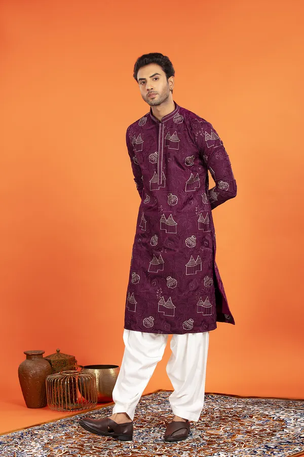 Aarvay_-_Royal_Plum_Heritage_Kurta_With_Patiala_|_Wedding_Ethnic_Wear