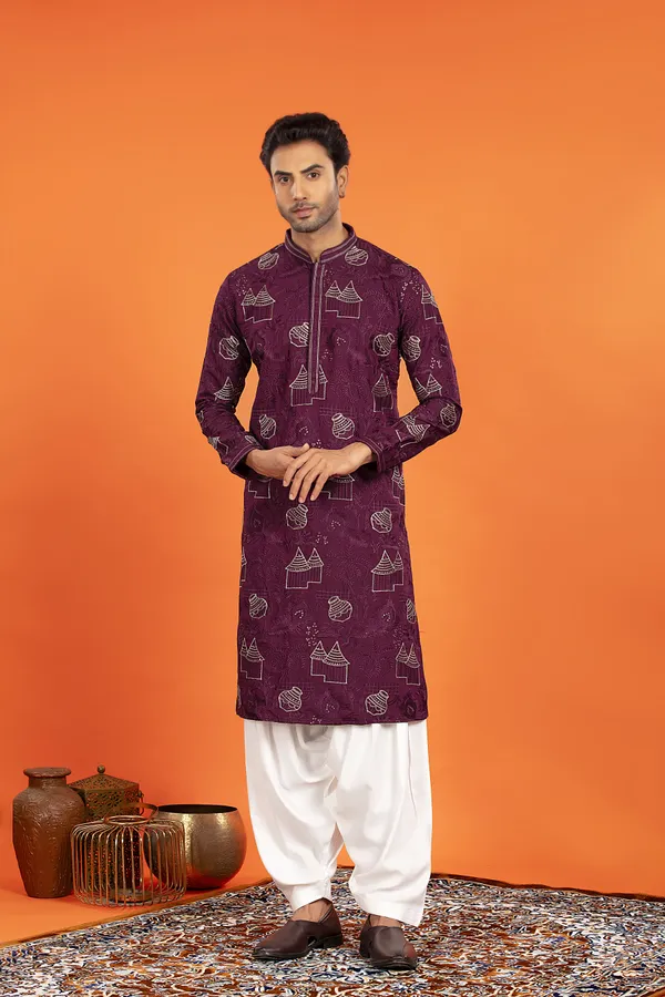 Aarvay_-_Royal_Plum_Heritage_Kurta_With_Patiala_|_Wedding_Ethnic_Wear