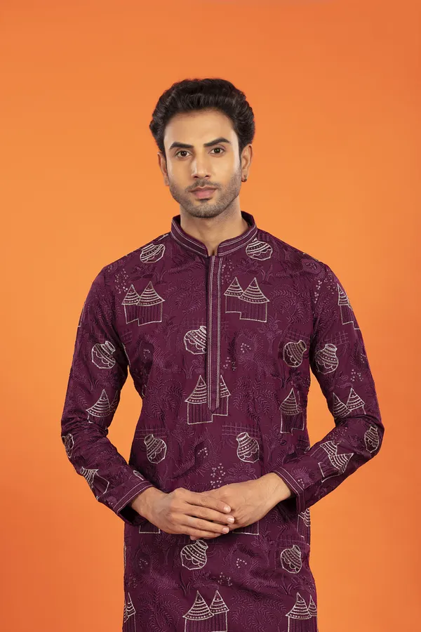 Aarvay_-_Royal_Plum_Heritage_Kurta_With_Patiala_|_Wedding_Ethnic_Wear