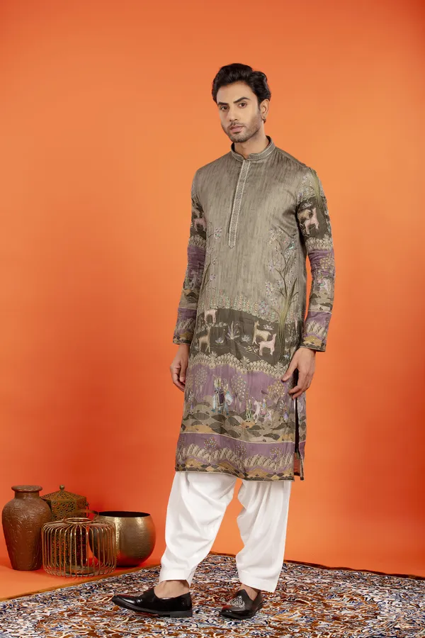 Vayun_Antique_Olive_Heritage_Print_Kurta_Patiala_Set_|_Wedding_Ethnic_Wear