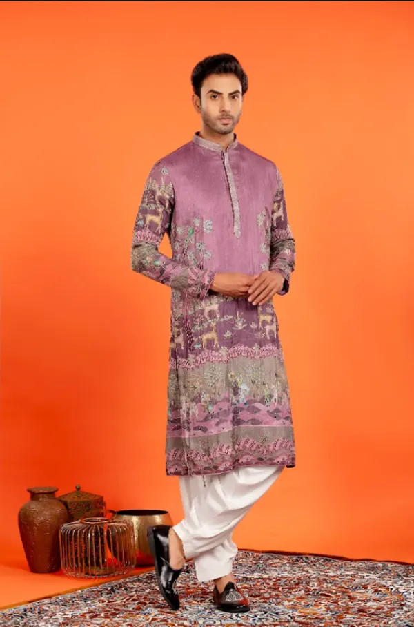 Vayun_-_Royal_Mauve_Heritage_Print_Kurta_With_Patiala_|_Wedding_Ethnic_Wear