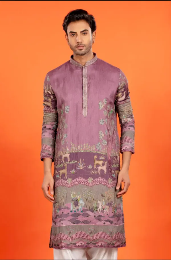 Vayun_-_Royal_Mauve_Heritage_Print_Kurta_With_Patiala_|_Wedding_Ethnic_Wear