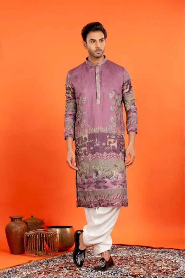 Vayun_-_Royal_Mauve_Heritage_Print_Kurta_With_Patiala_|_Wedding_Ethnic_Wear