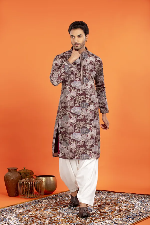 Zarham_Opulent_Maroon_Floral_Brocade_Kurta_Patiala_Set_|_Wedding_Ethnic_Wear