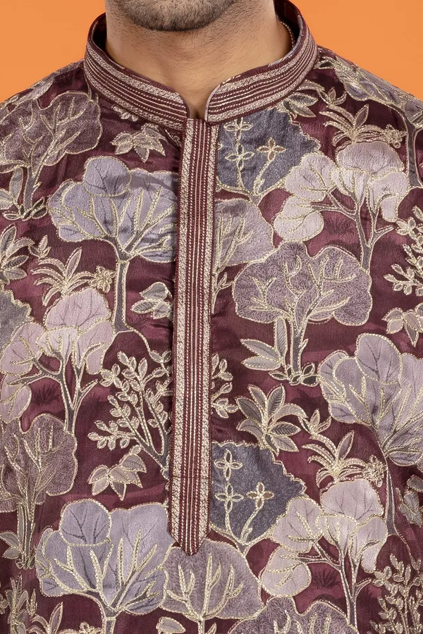 Zarham_Opulent_Maroon_Floral_Brocade_Kurta_Patiala_Set_|_Wedding_Ethnic_Wear