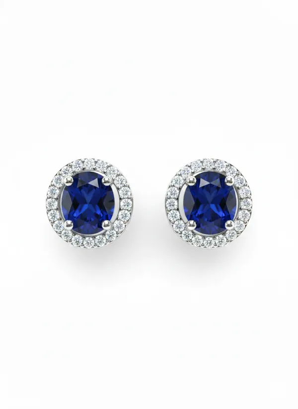 White_And_Blue_Premium_Sapphire_Cluster_Studs_For_Women