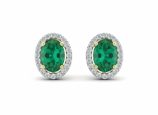 Yellow_And_Green_Premium_Gemstone_Halo_Earrings_For_Women