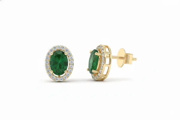 Yellow_And_Green_Premium_Gemstone_Halo_Earrings_For_Women