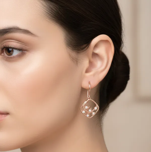 Pink_Premium_Leaf_Cluster_Dangle_Earrings_For_Women