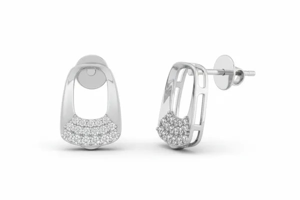 White_Premium_Polished_Arch_Diamond_Studs_For_Women