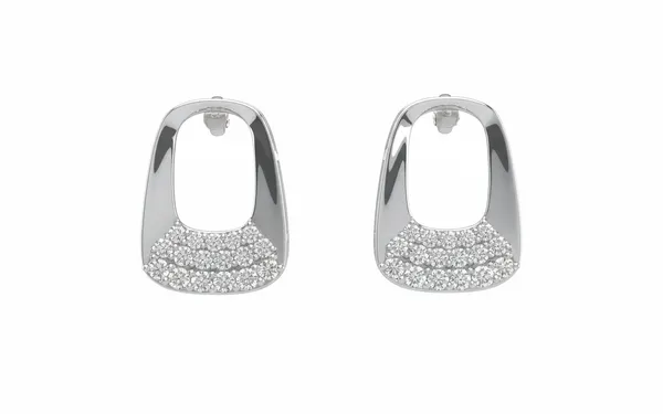 White_Premium_Polished_Arch_Diamond_Studs_For_Women