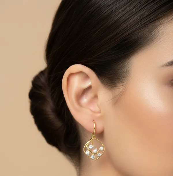Yellow_Premium_Leaf_Cluster_Dangle_Earrings_For_Women