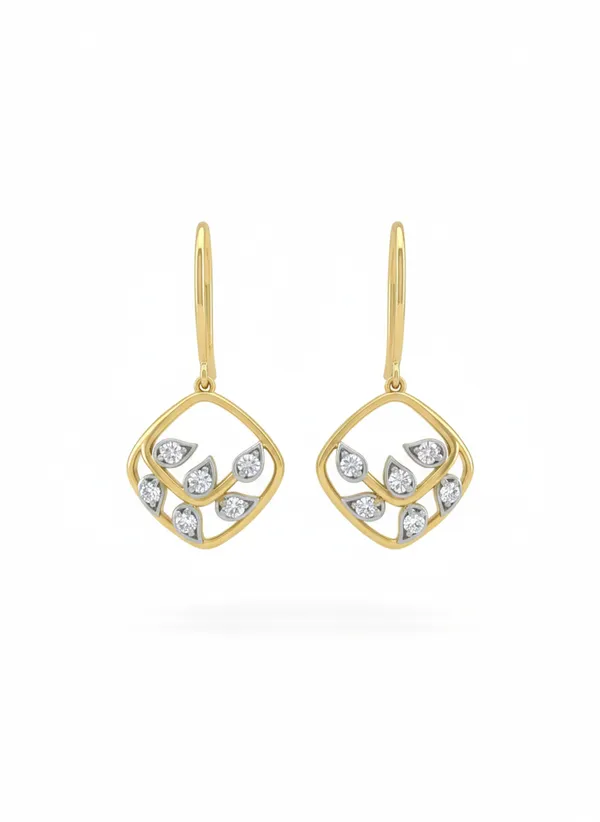 Yellow_Premium_Leaf_Cluster_Dangle_Earrings_For_Women