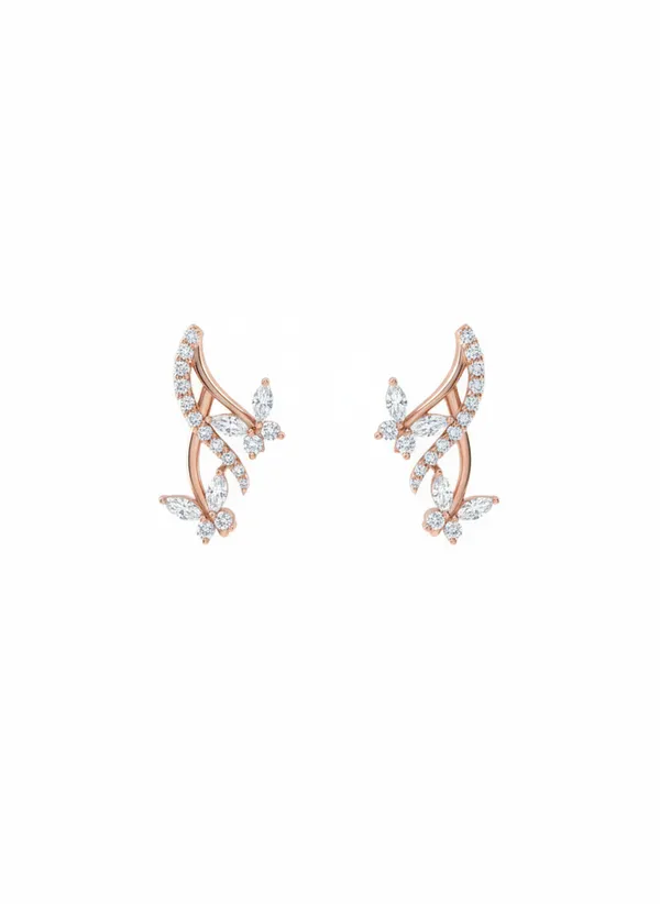 Pink_Premium_Diamond_Vine_Ear_Climber_Earrings_For_Women