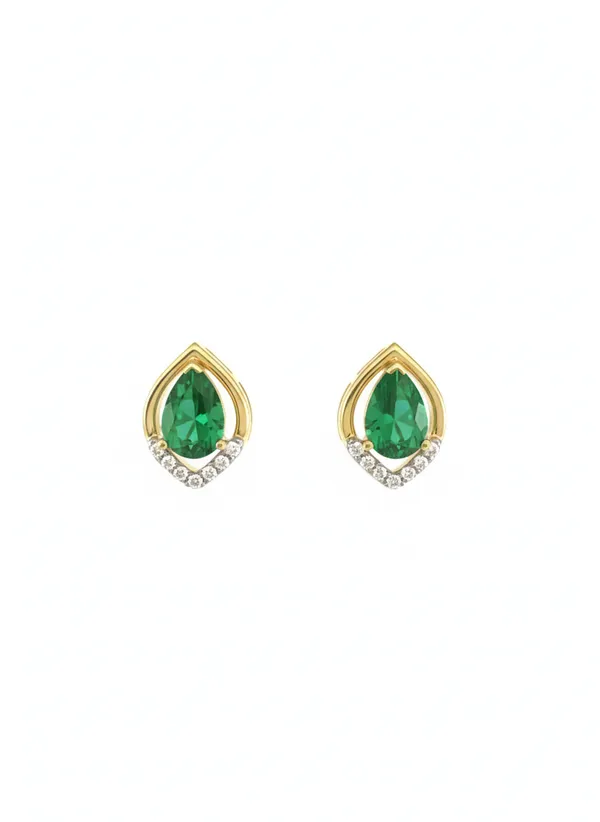 Green_Premium_Emerald_Leaf_Studs_For_Women