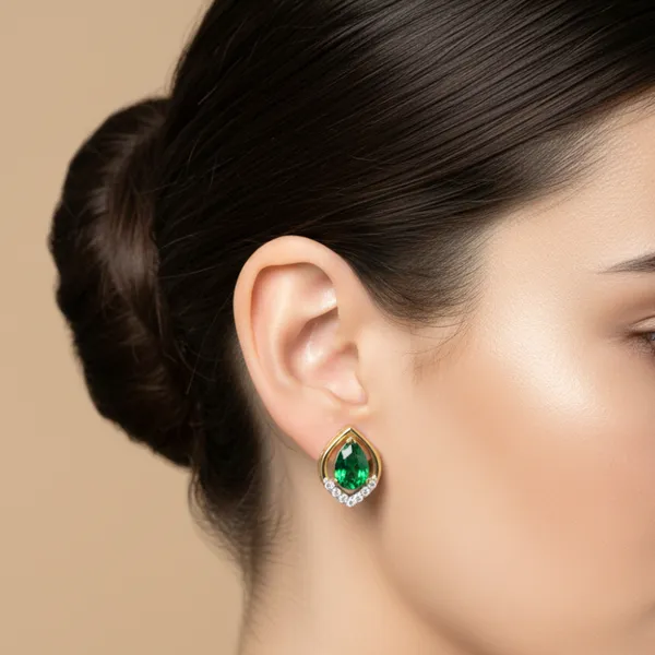 Green_Premium_Emerald_Leaf_Studs_For_Women