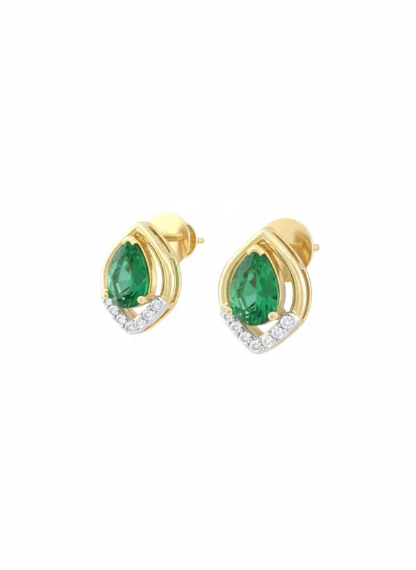 Green_Premium_Emerald_Leaf_Studs_For_Women
