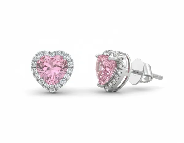 White_Premium_Love_Halo_Stud_Earrings_For_Women