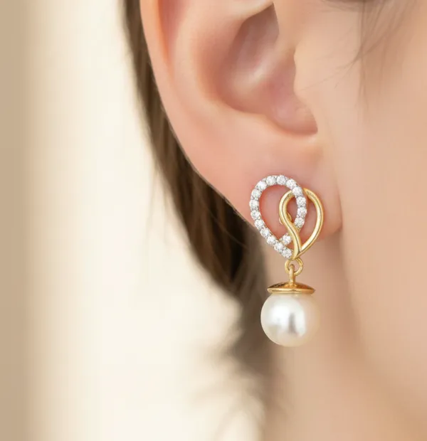 Yellow_Premium_Heart_Swirl_Pearl_Drop_Earrings_For_Women