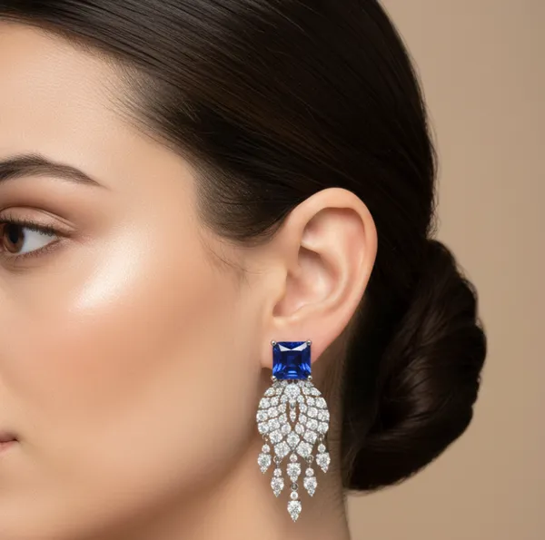 White_Premium_Regal_Cascade_Drop_Earrings_For_Women