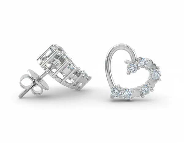 White_Premium_Diamond_Cluster_Heart_Studs_For_Women