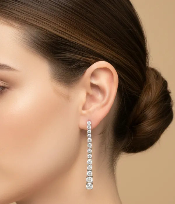 White_Premium_Diamond_Line_Drop_Earrings_For_Women