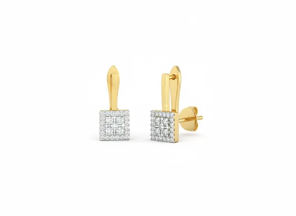 Yellow_Premium_Pave_Halo_Square_Dangle_Earrings_For_Women