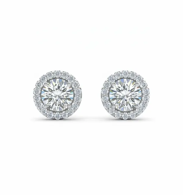 White_Premium_Classic_Diamond_Halo_Studs_For_Women