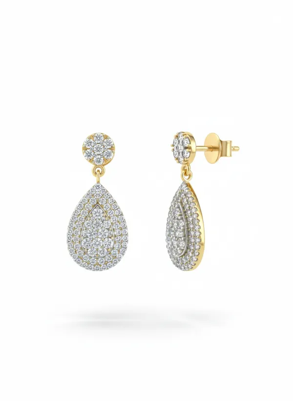 Yellow_Premium_Pave_Diamond_Teardrop_Drop_Earrings_For_Women