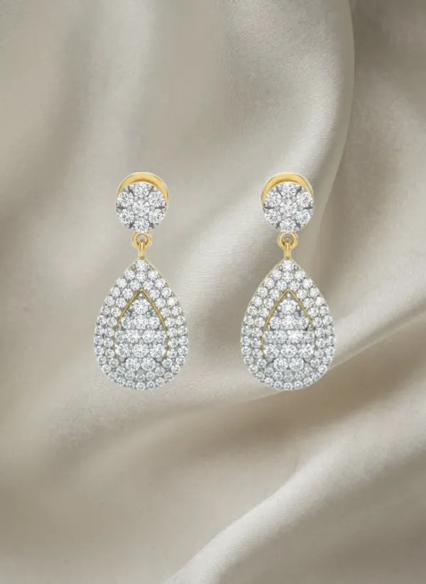 Yellow_Premium_Pave_Diamond_Teardrop_Drop_Earrings_For_Women